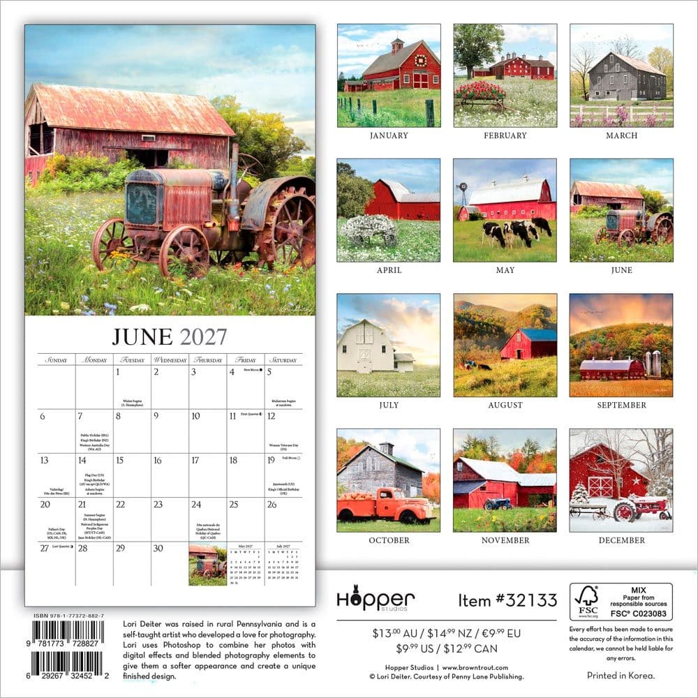 Beckoning Barns 2027 Mini Wall Calendar First Alternate Image