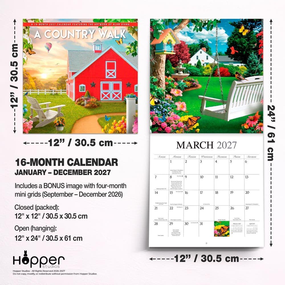 Country Walk 2027 Wall Calendar Sixth Alternate Image
