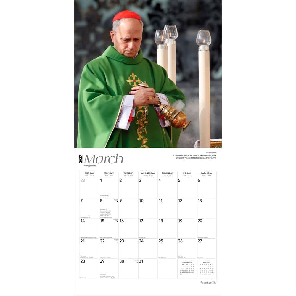 Pope Leo 2027 Wall Calendar Second Alternate Image