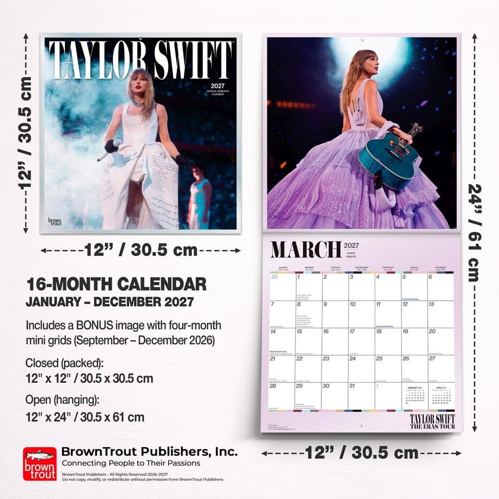Taylor Swift 2027 Wall Calendar Sixth Alternate Image