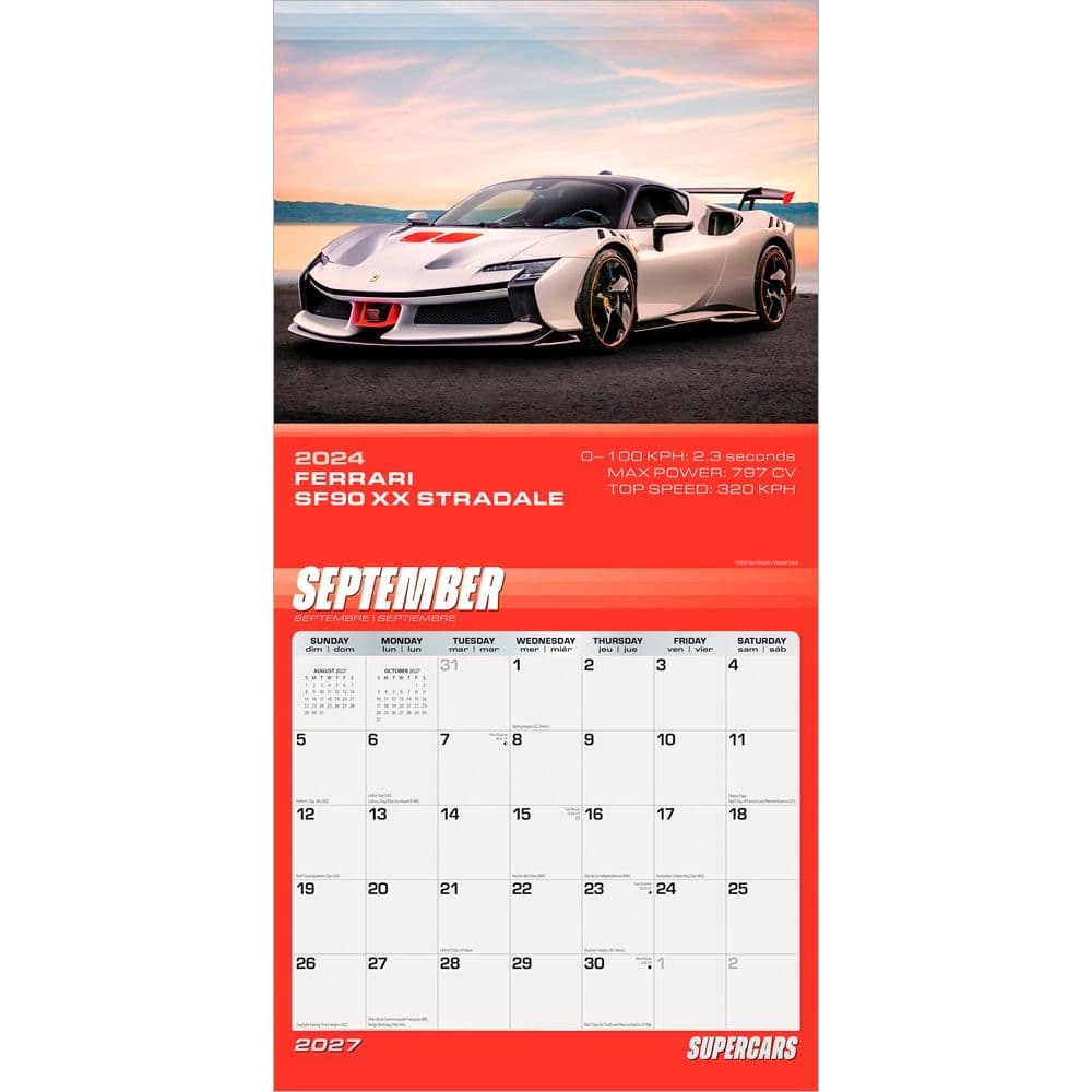 Supercars Plato 2027 Wall Calendar Third Alternate Image