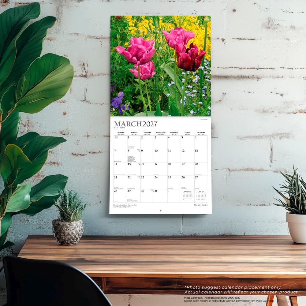 Monets Garden Plato 2027 Wall Calendar Fourth Alternate Image