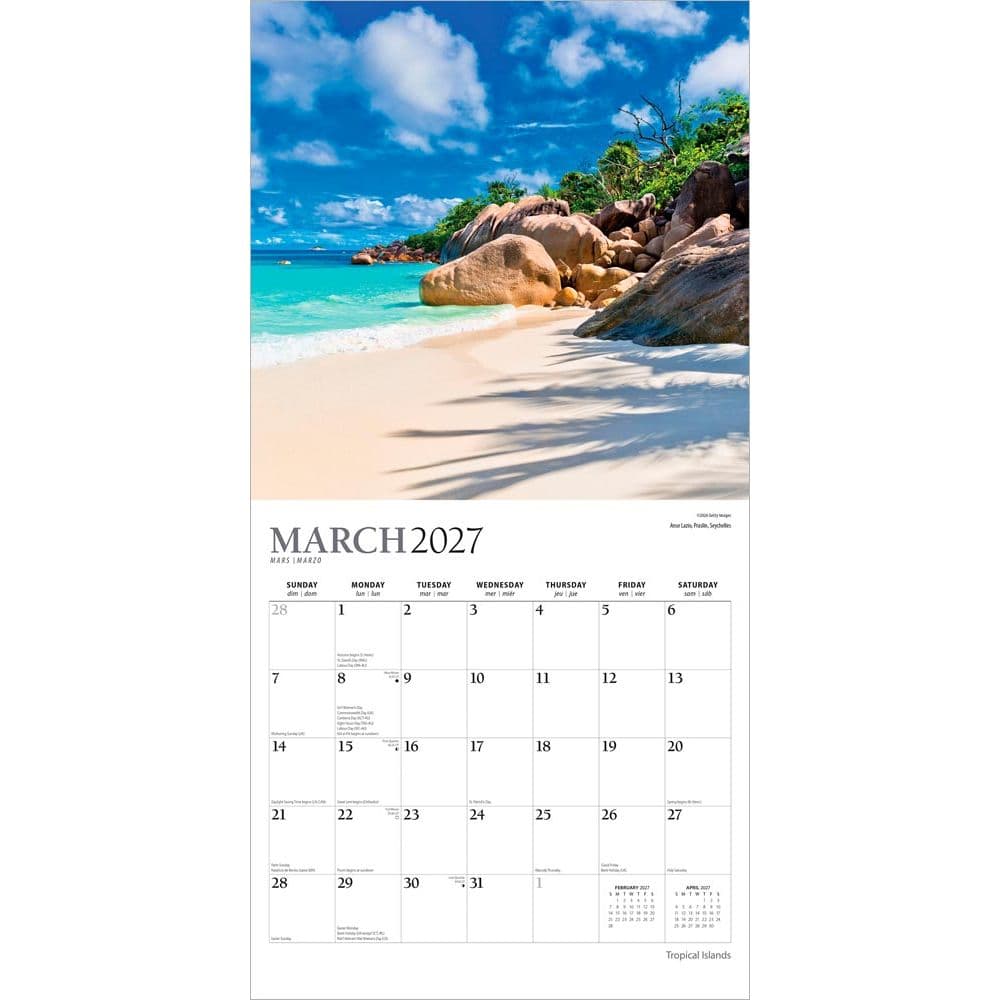 Tropical Islands Plato 2027 Wall Calendar Second Alternate Image