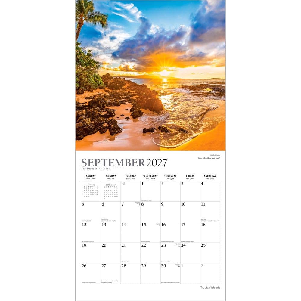 Tropical Islands Plato 2027 Wall Calendar Third Alternate Image