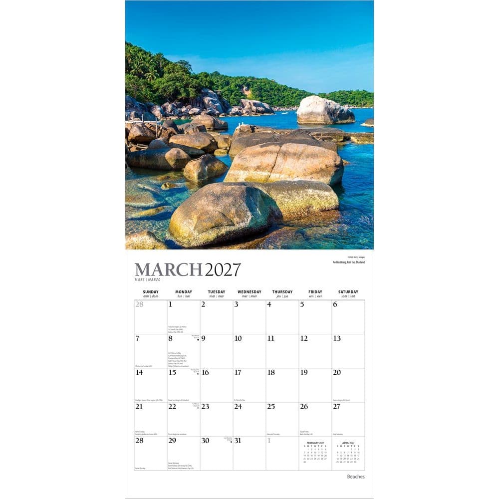 Beaches Plato 2027 Wall Calendar Second Alternate Image