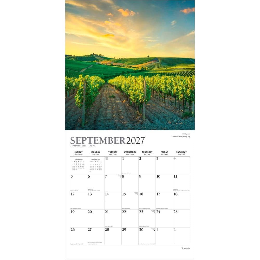 Sunsets Plato 2027 Wall Calendar Third Alternate Image