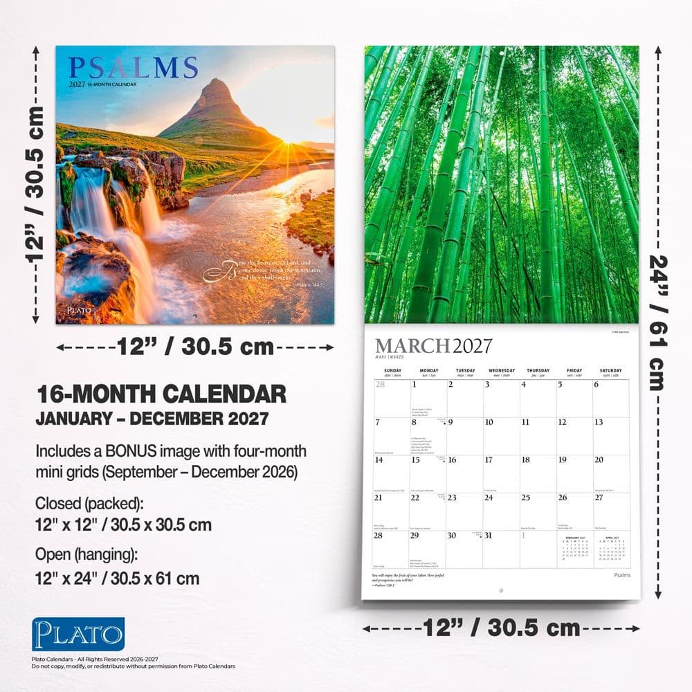 Psalms Plato 2027 Wall Calendar Sixth Alternate Image