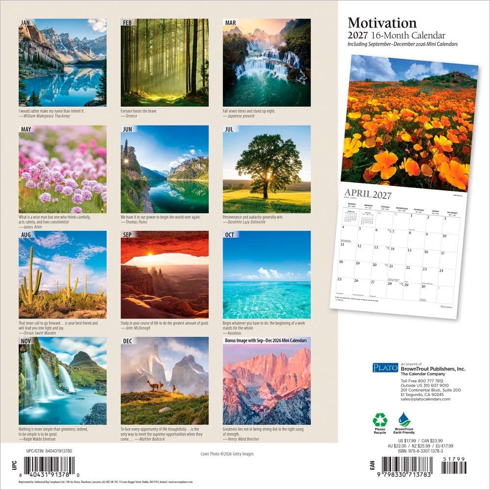 Motivation Plato 2027 Wall Calendar First Alternate Image