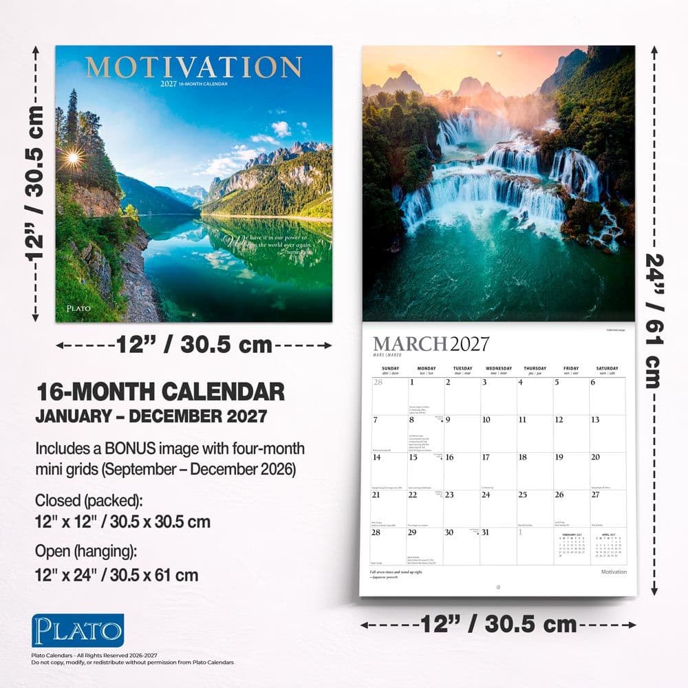 Motivation Plato 2027 Wall Calendar Sixth Alternate Image
