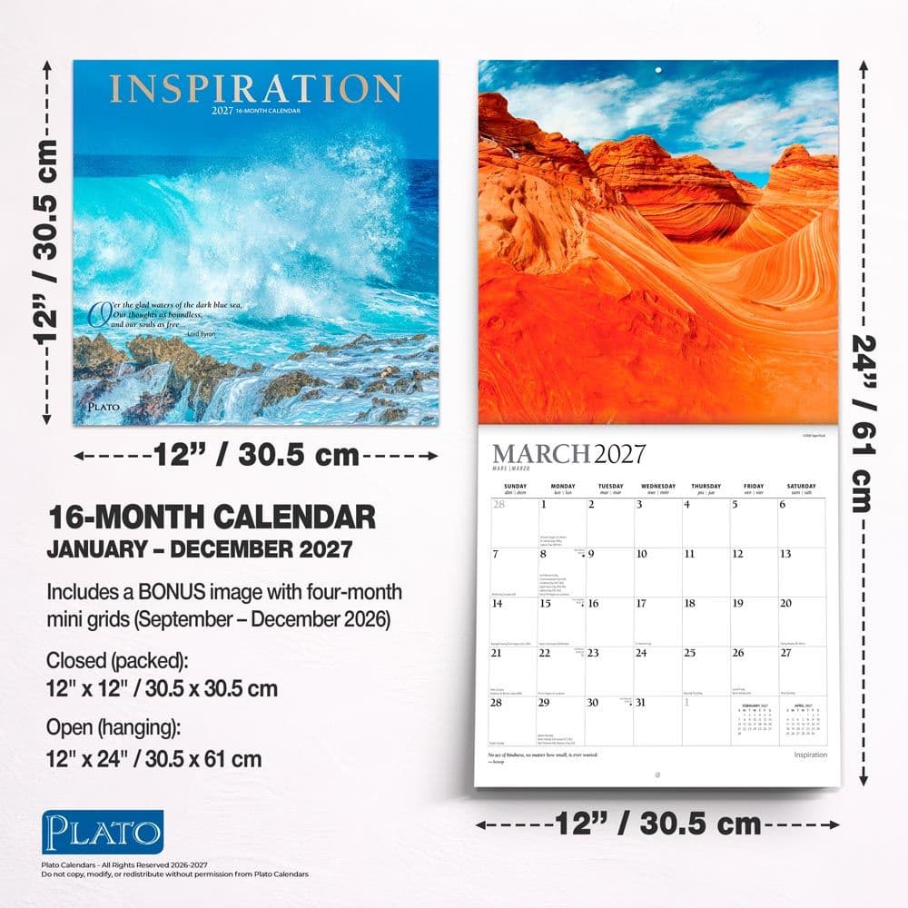 Inspiration Plato 2027 Wall Calendar Sixth Alternate Image