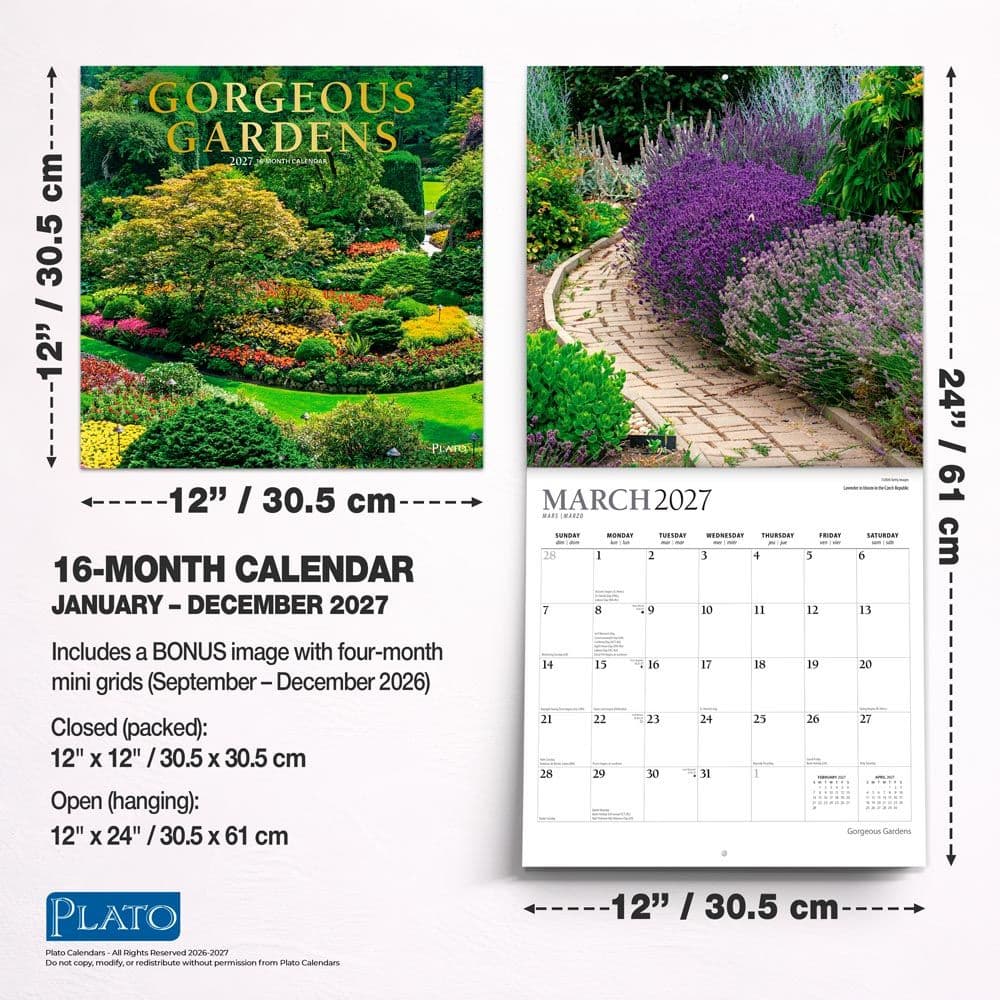 Gorgeous Gardens Plato 2027 Wall Calendar Sixth Alternate Image