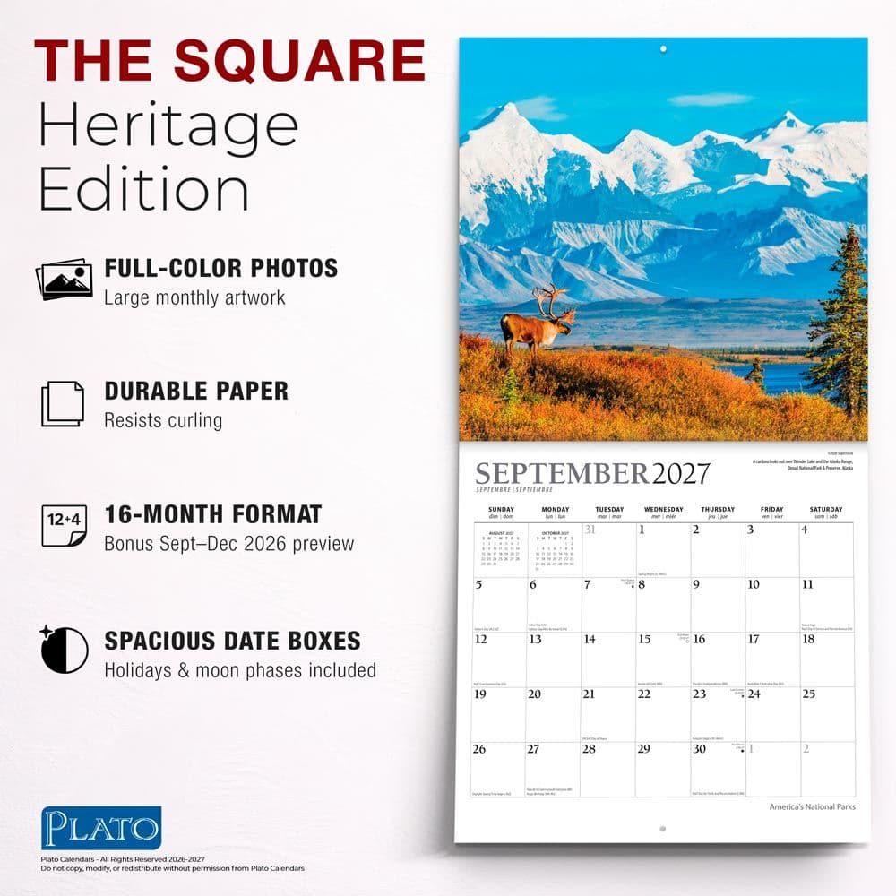 Americas National Parks Plato Foil 2027 Wall Calendar Fifth Alternate Image