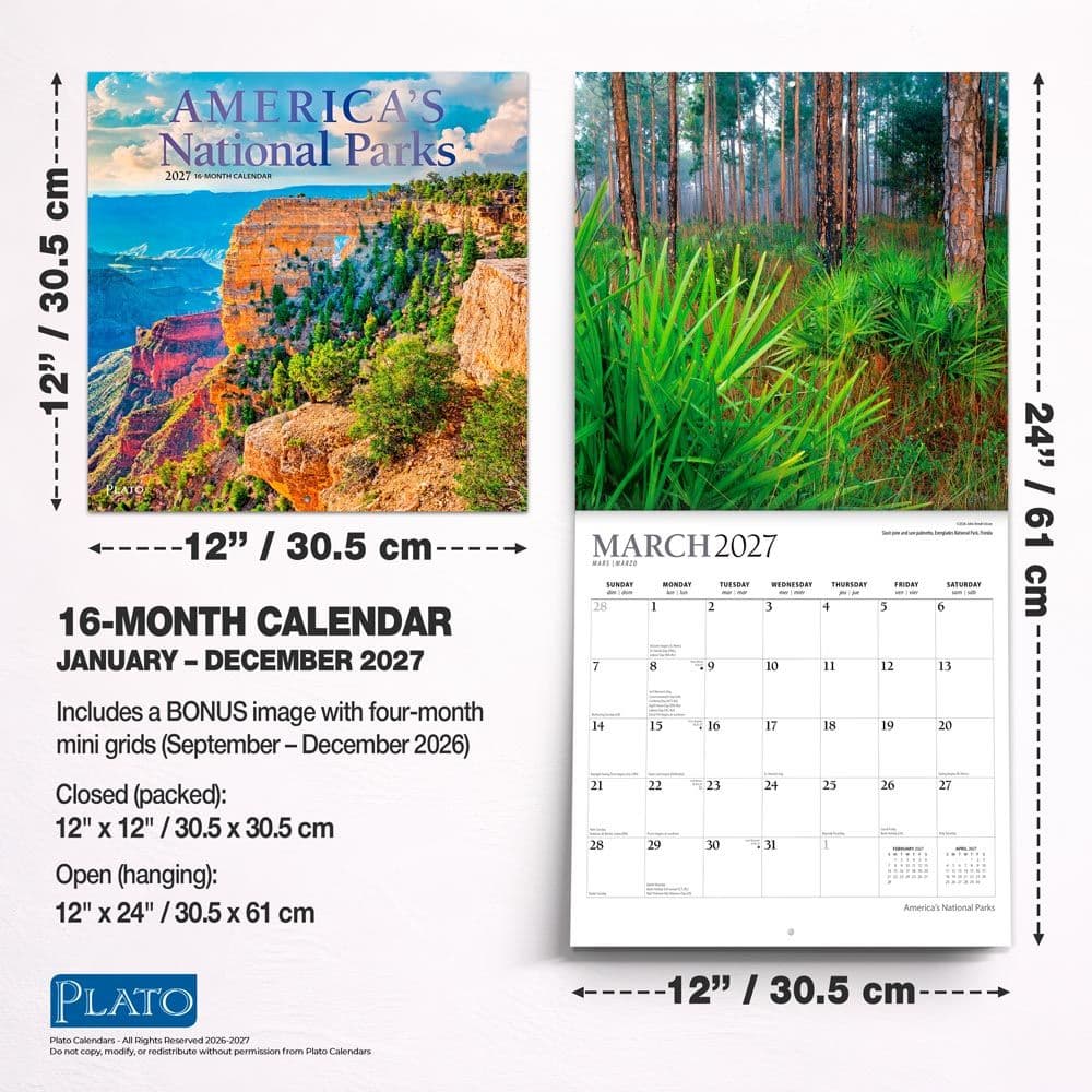 Americas National Parks Plato Foil 2027 Wall Calendar Sixth Alternate Image