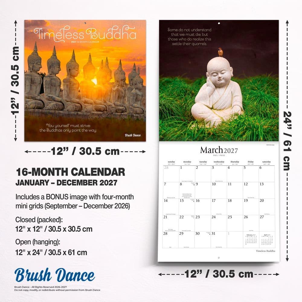 Timeless Buddha Brush Dance 2027 Wall Calendar Sixth Alternate Image