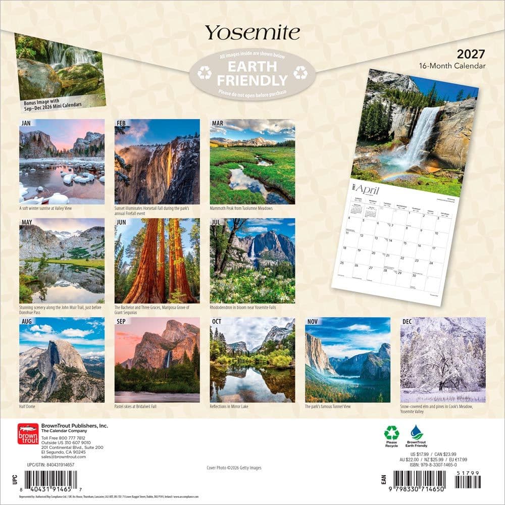 Yosemite 2027 Wall Calendar First Alternate Image