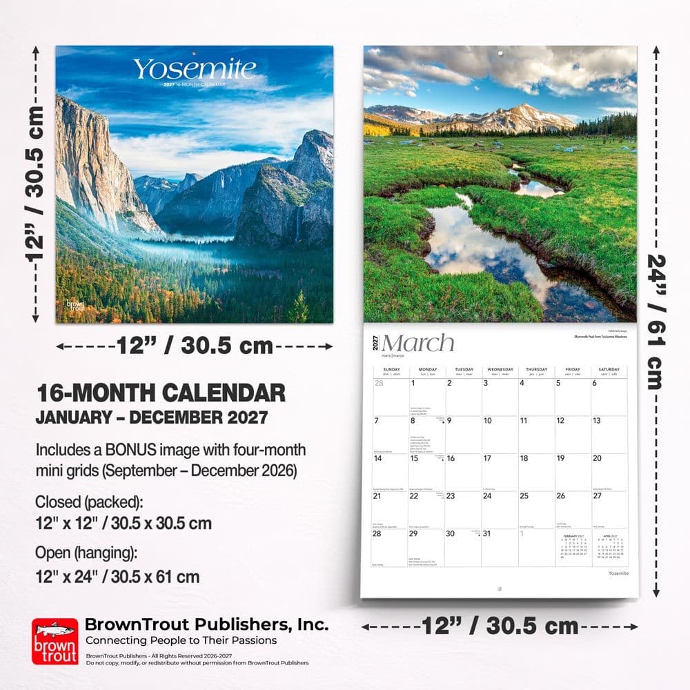 Yosemite 2027 Wall Calendar Sixth Alternate Image