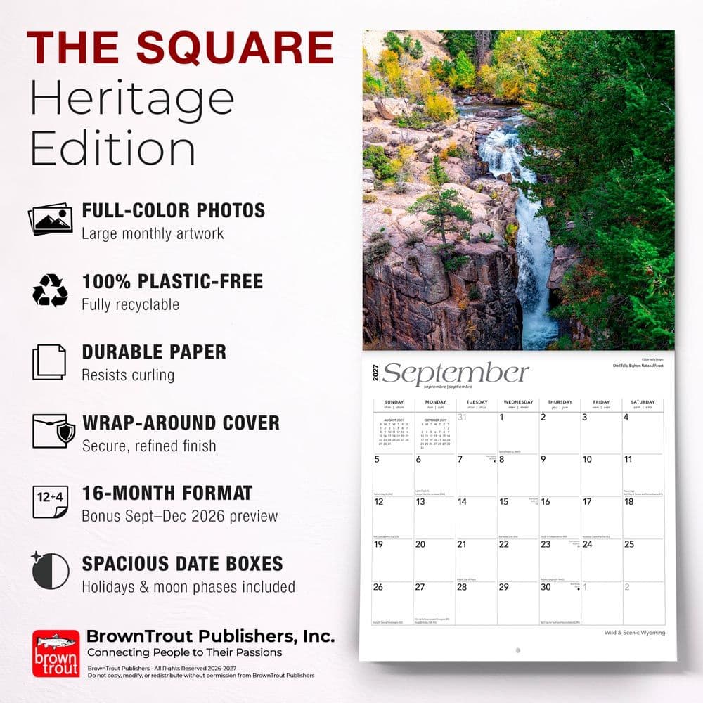 Wyoming Wild and Scenic 2027 Wall Calendar Fifth Alternate Image