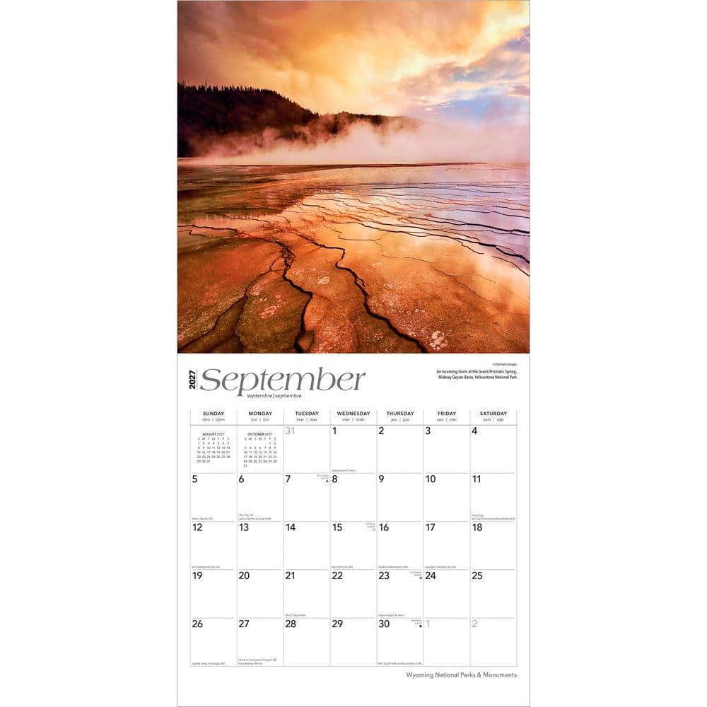 Wyoming National Parks 2027 Wall Calendar Third Alternate Image