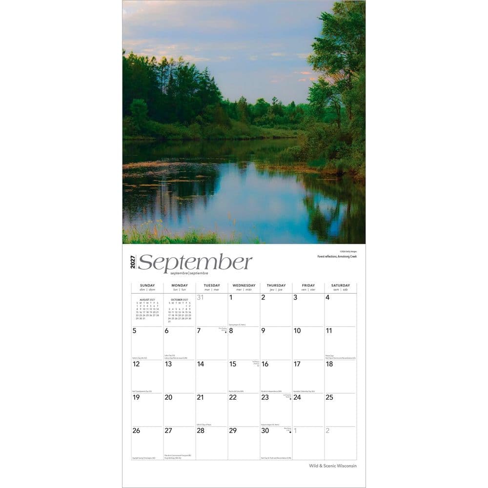Wisconsin Wild and Scenic 2027 Wall Calendar Third Alternate Image