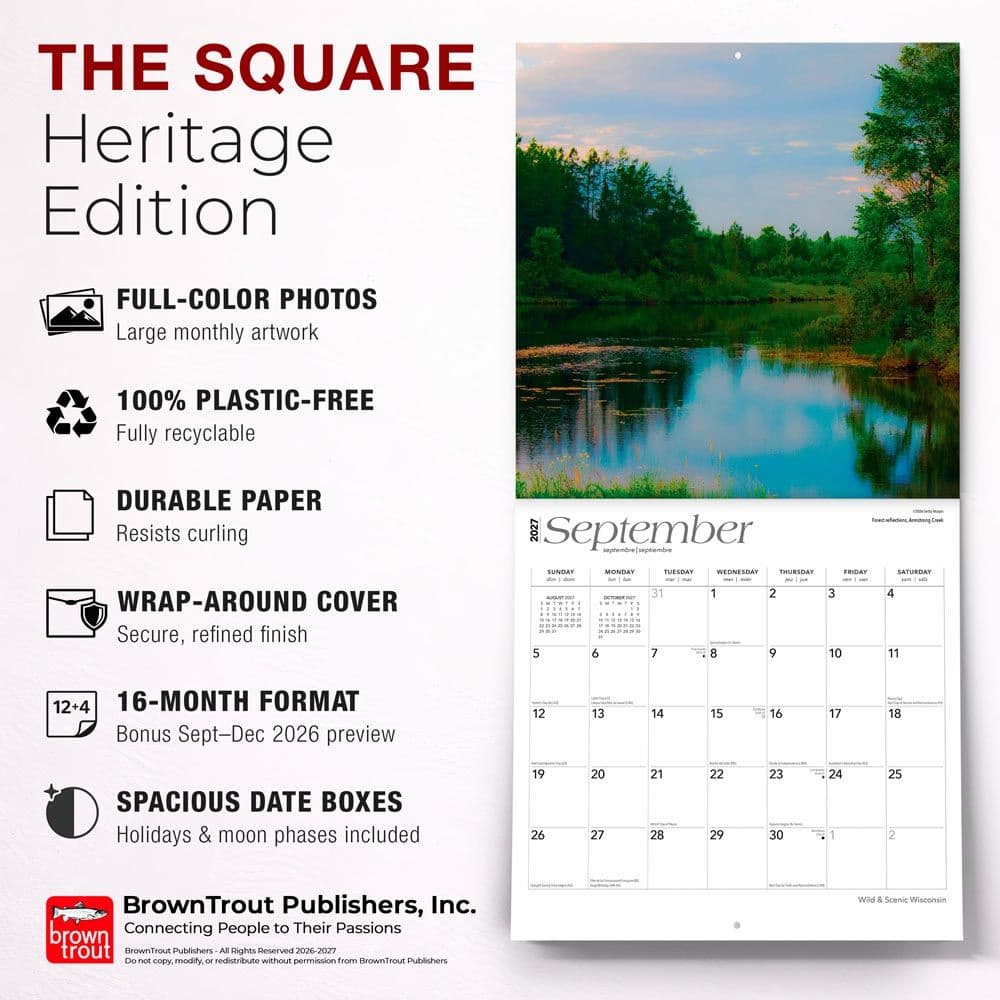 Wisconsin Wild and Scenic 2027 Wall Calendar Fifth Alternate Image