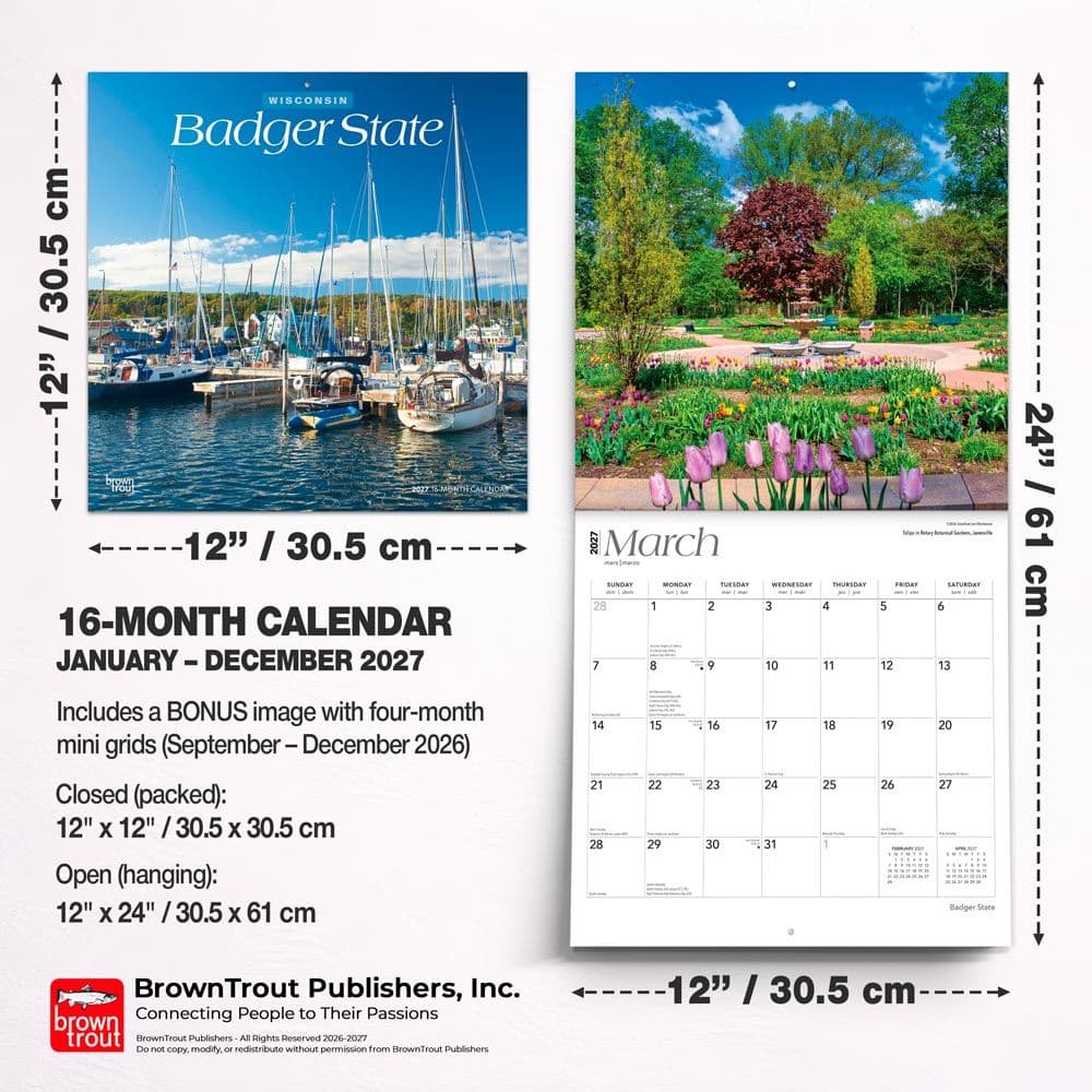 Wisconsin Places 2027 Wall Calendar Sixth Alternate Image