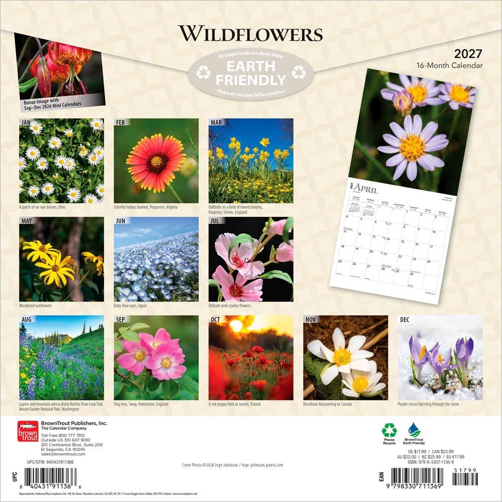 Wildflowers 2027 Wall Calendar First Alternate Image