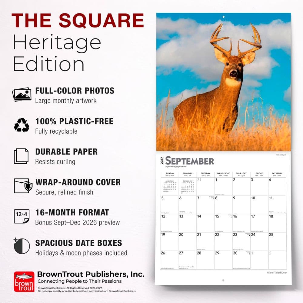 White Tailed Deer 2027 Wall Calendar Fifth Alternate Image