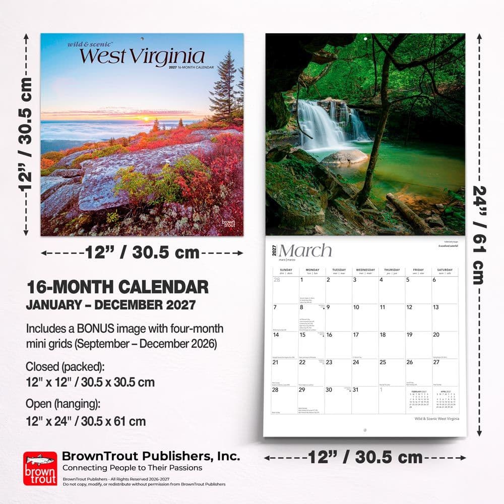 West Virginia Wild and Scenic 2027 Wall Calendar Sixth Alternate Image