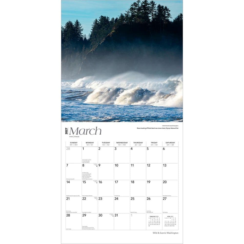 Washington Wild and Scenic 2027 Wall Calendar Second Alternate Image