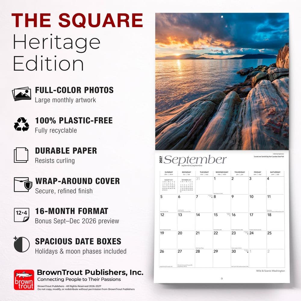 Washington Wild and Scenic 2027 Wall Calendar Fifth Alternate Image