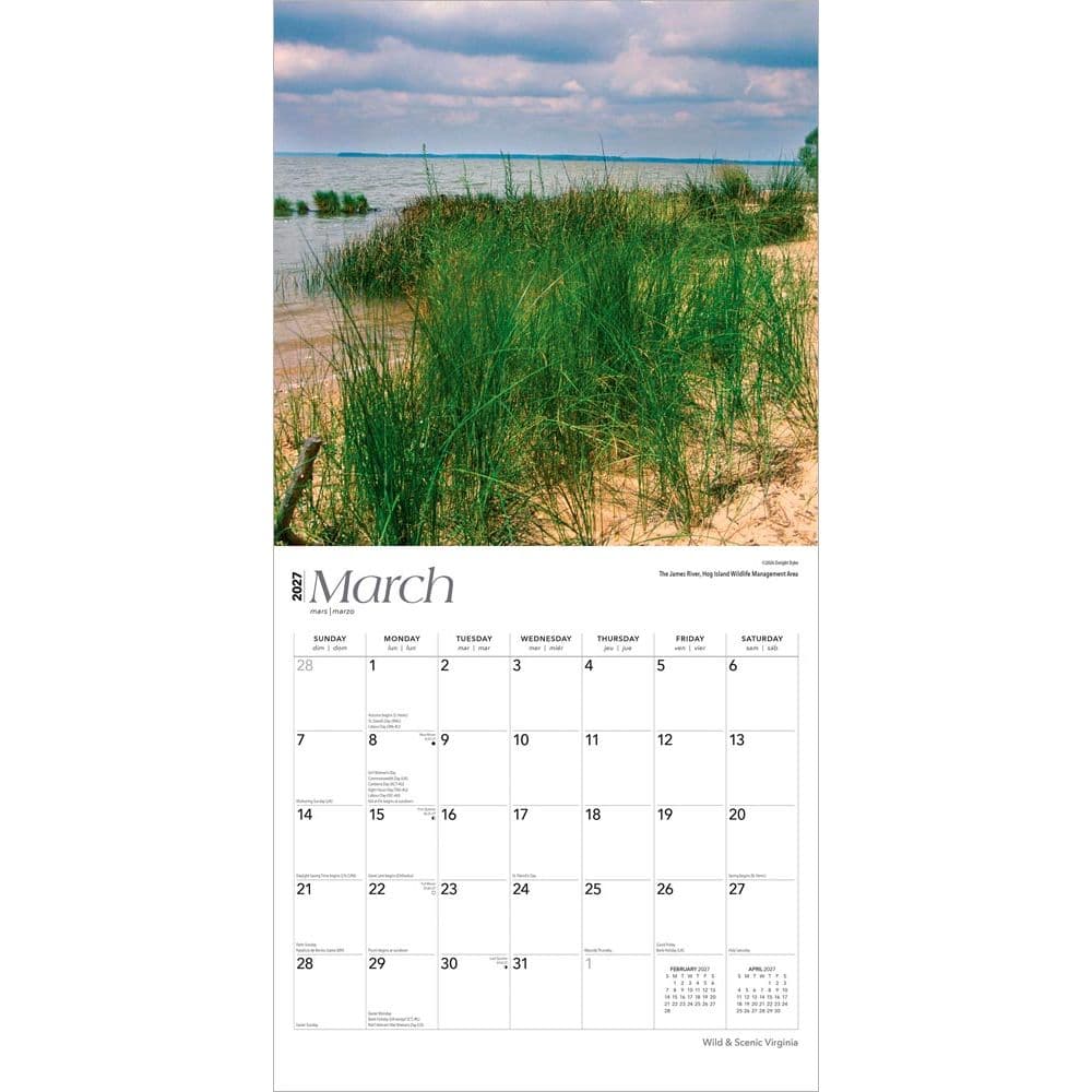 Virginia 2027 Wild and Scenic 2027 Wall Calendar Second Alternate Image
