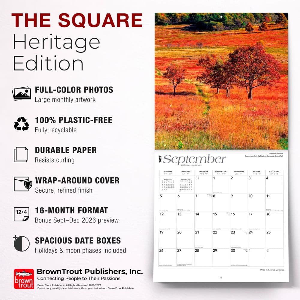 Virginia 2027 Wild and Scenic 2027 Wall Calendar Fifth Alternate Image