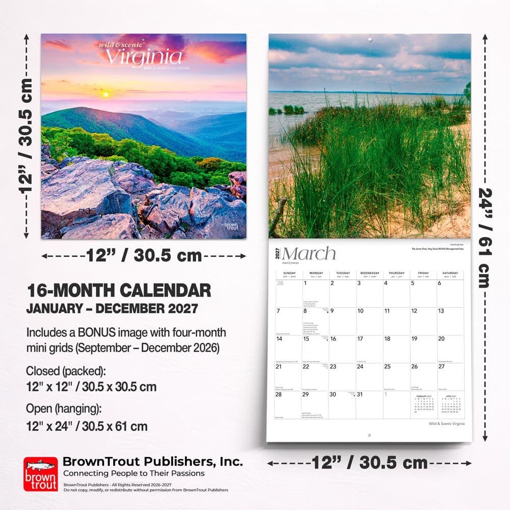 Virginia 2027 Wild and Scenic 2027 Wall Calendar Sixth Alternate Image
