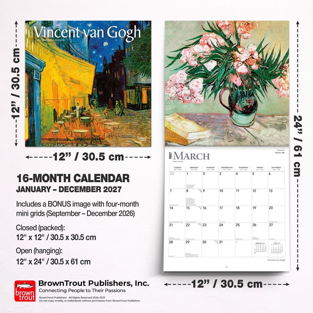 Van Gogh 2027 Wall Calendar Sixth Alternate Image