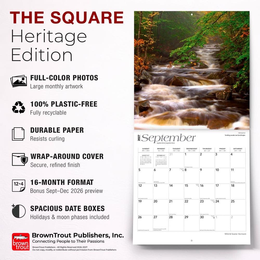 Vermont Wild and Scenic 2027 Wall Calendar Fifth Alternate Image