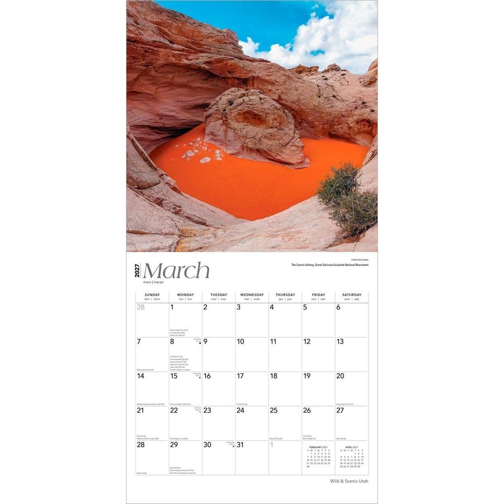 Utah Wild and Scenic 2027 Wall Calendar Second Alternate Image
