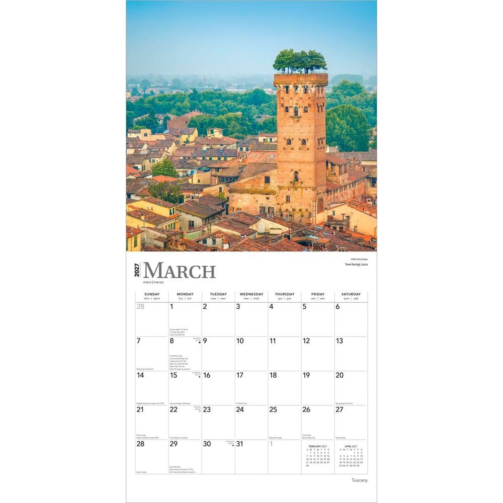 Tuscany 2027 Wall Calendar Second Alternate Image