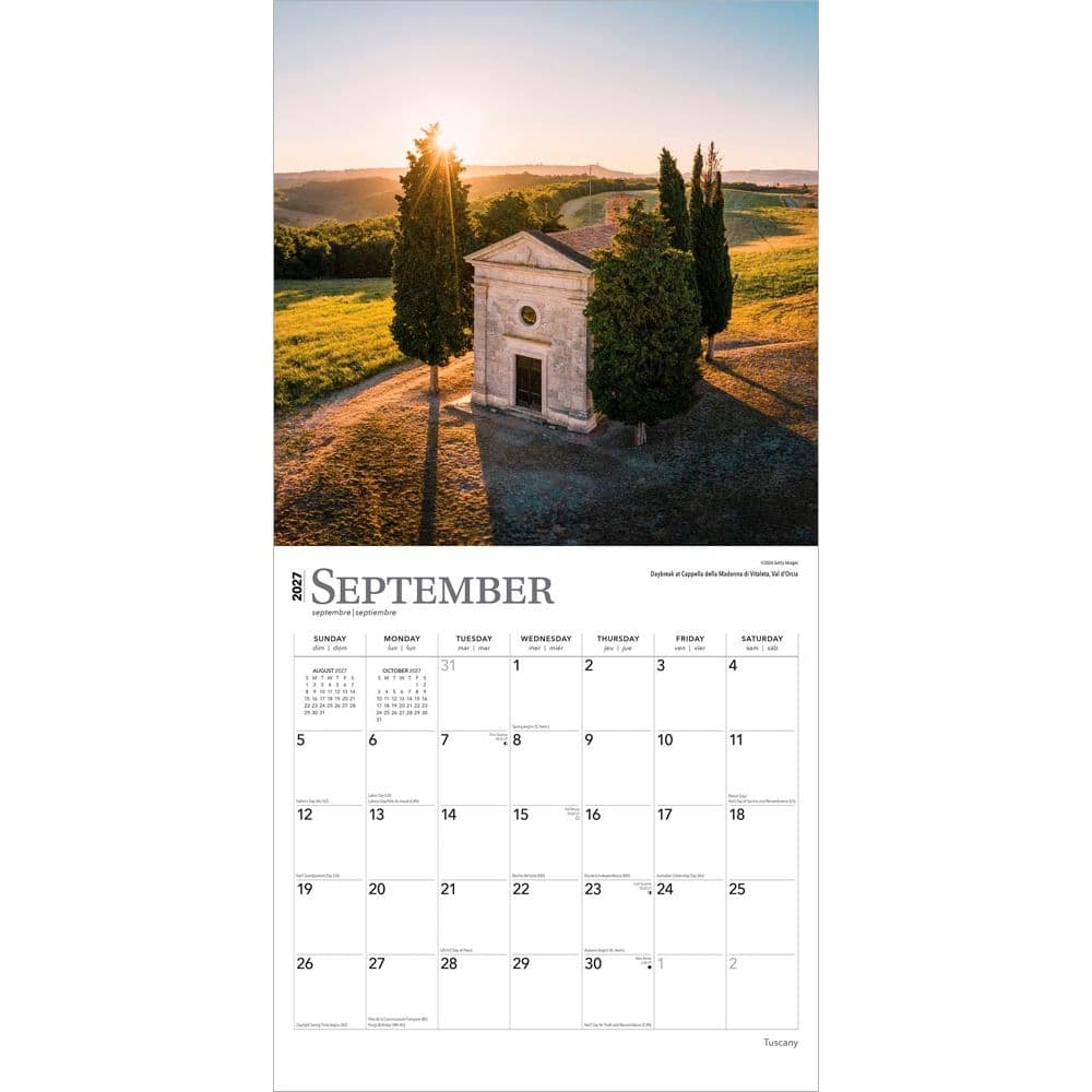 Tuscany 2027 Wall Calendar Third Alternate Image