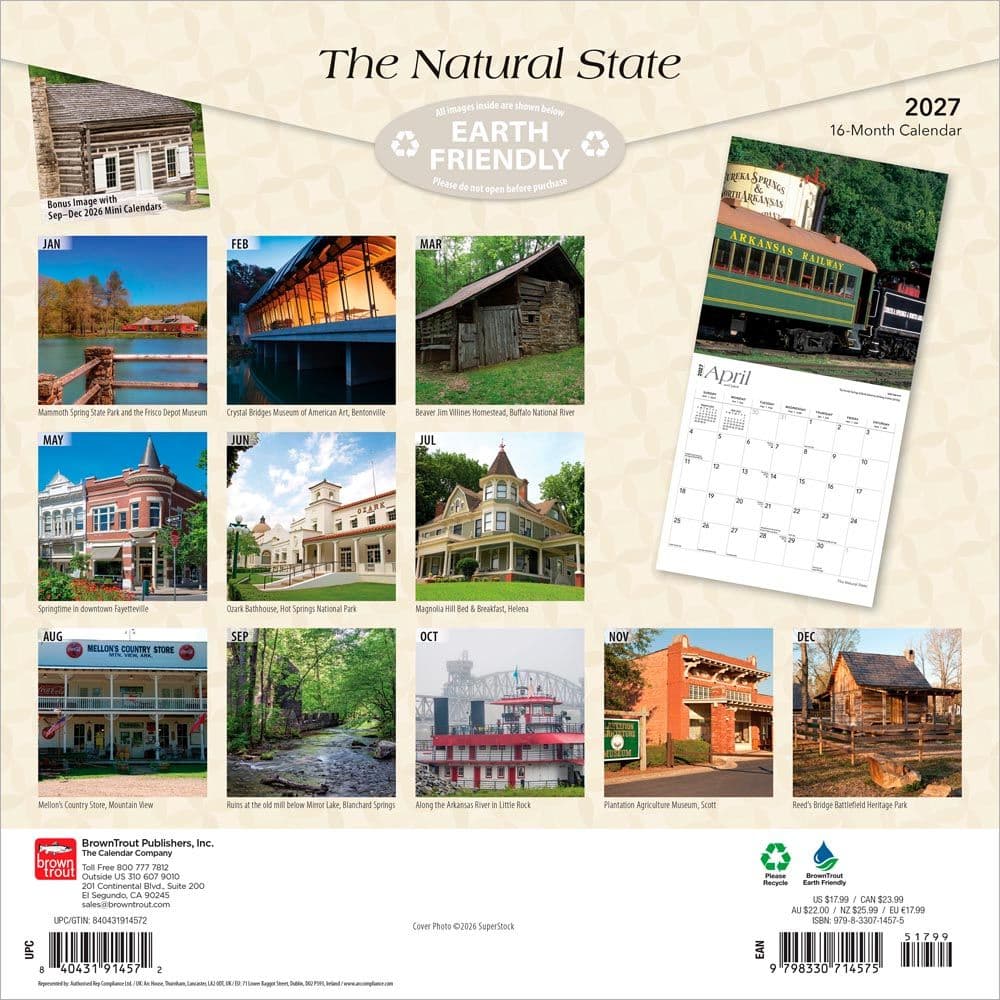 Natural State Arkansas 2027 Wall Calendar First Alternate Image