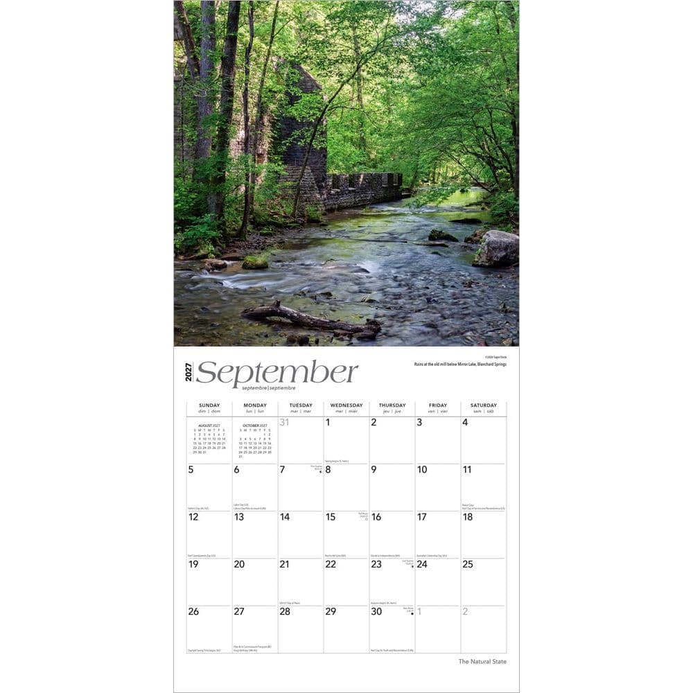 Natural State Arkansas 2027 Wall Calendar Third Alternate Image
