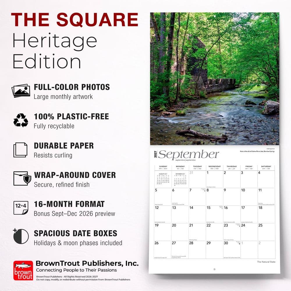 Natural State Arkansas 2027 Wall Calendar Fifth Alternate Image