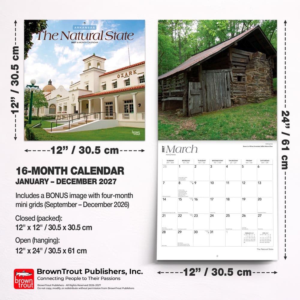 Natural State Arkansas 2027 Wall Calendar Sixth Alternate Image