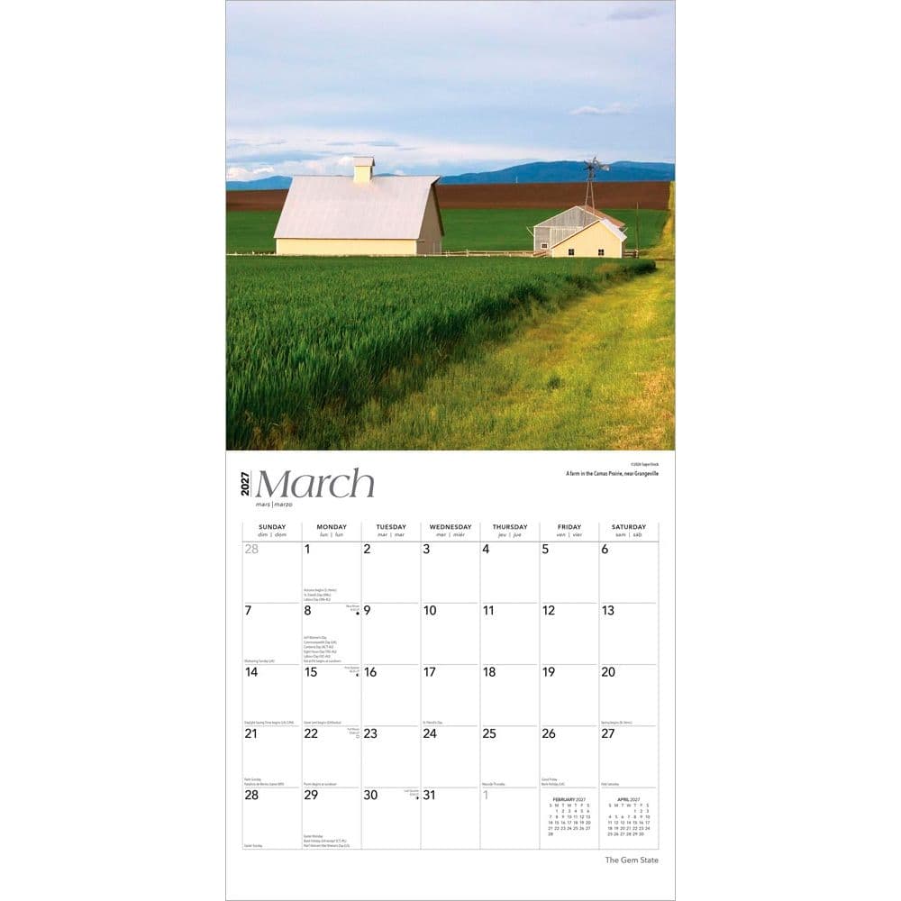 Gem State Idaho 2027 Wall Calendar Second Alternate Image