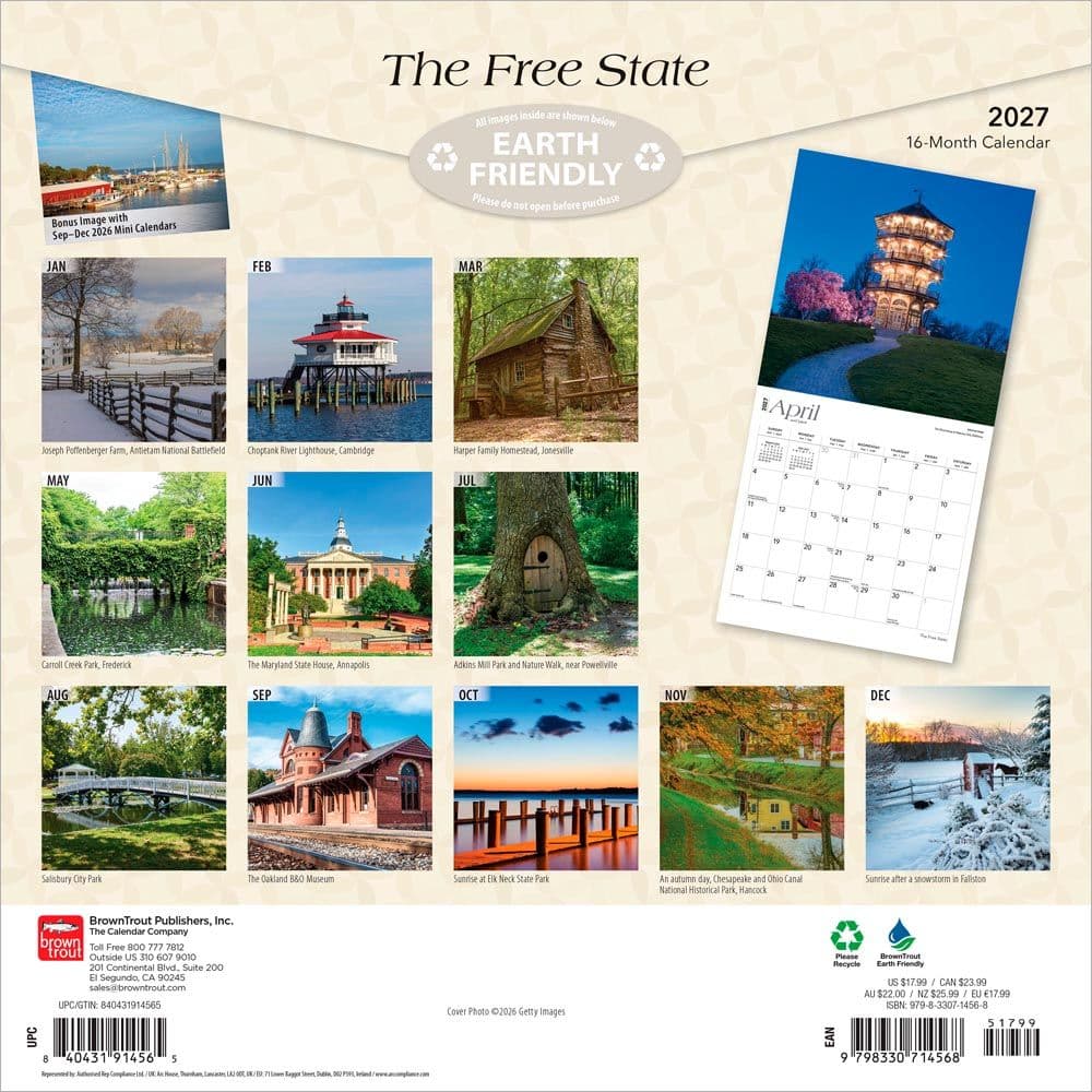 Free State Maryland 2027 Wall Calendar First Alternate Image