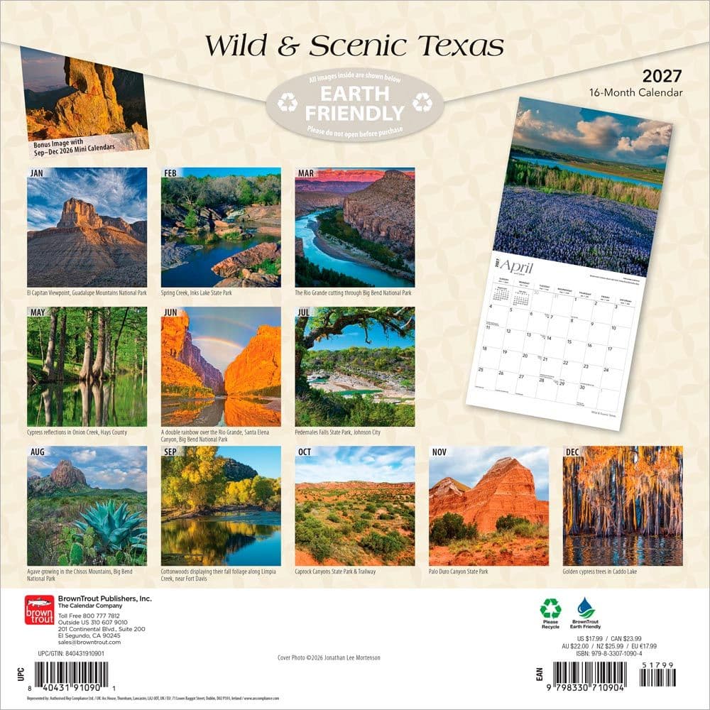 Texas Wild and Scenic 2027 Wall Calendar First Alternate Image
