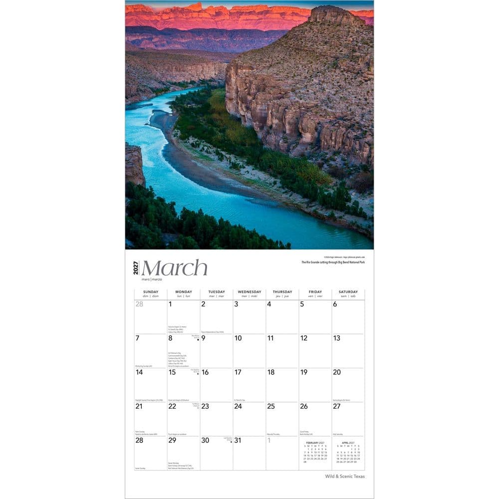 Texas Wild and Scenic 2027 Wall Calendar Second Alternate Image