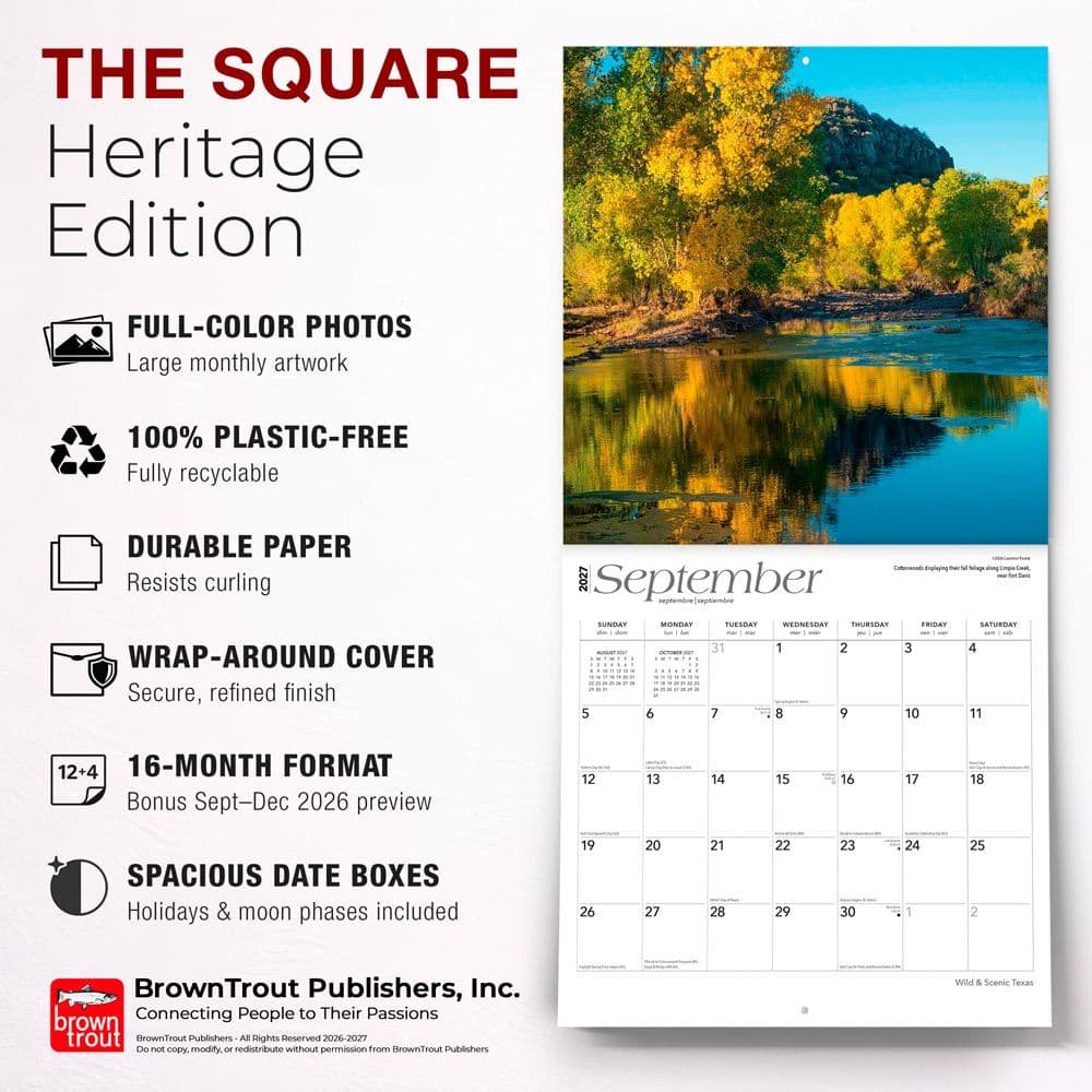 Texas Wild and Scenic 2027 Wall Calendar Fifth Alternate Image