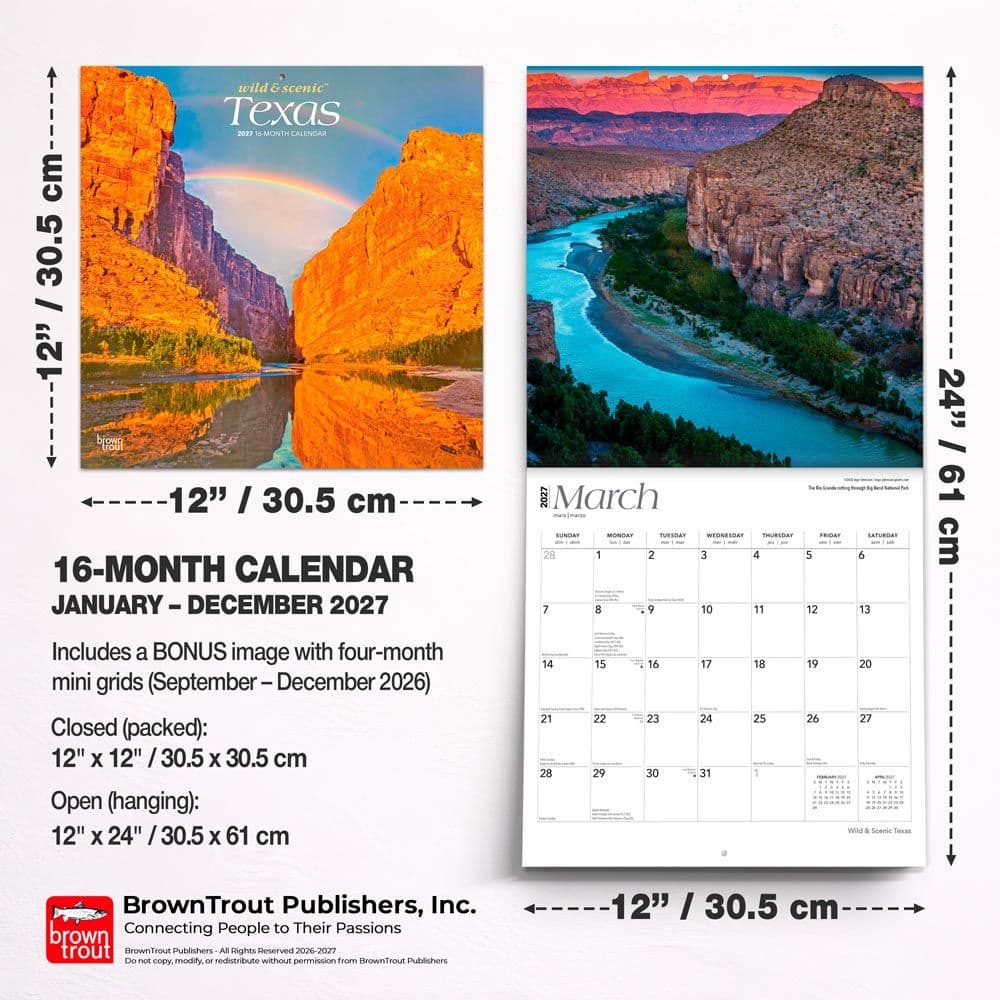 Texas Wild and Scenic 2027 Wall Calendar Sixth Alternate Image