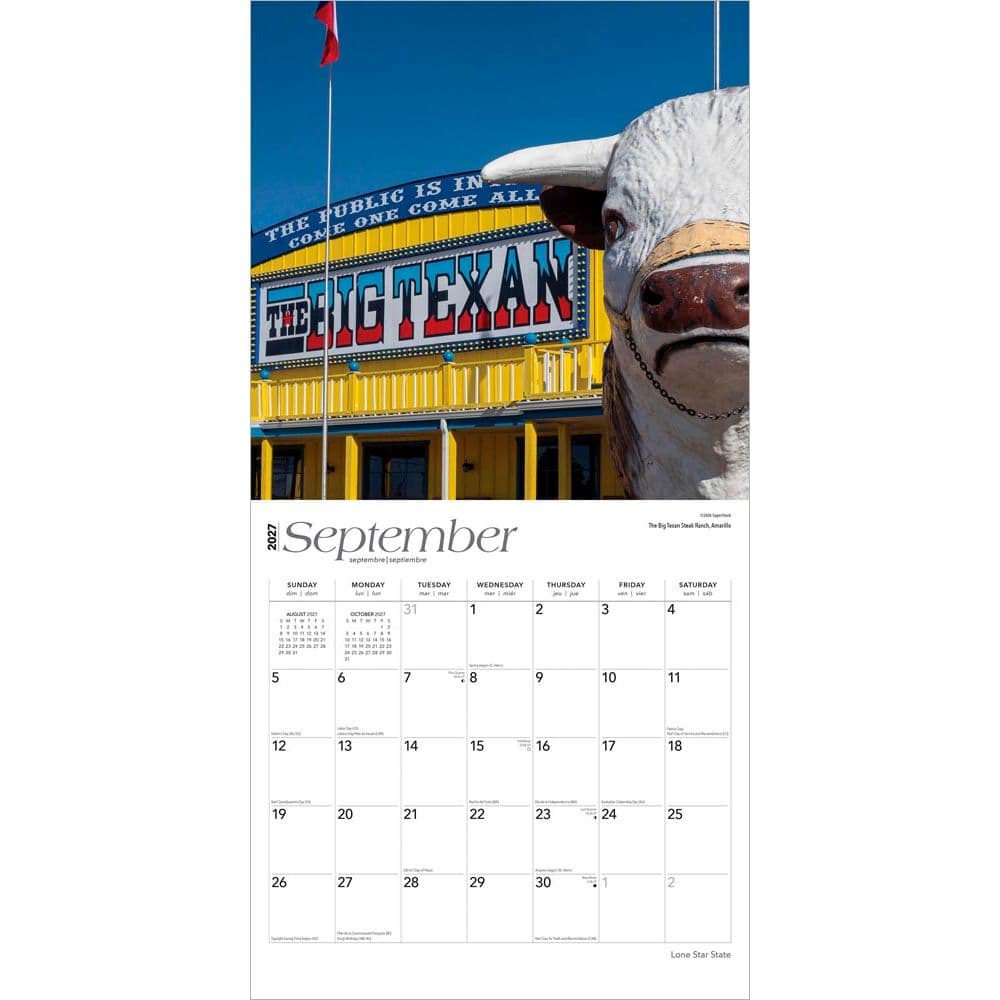 Texas Places 2027 Wall Calendar Third Alternate Image