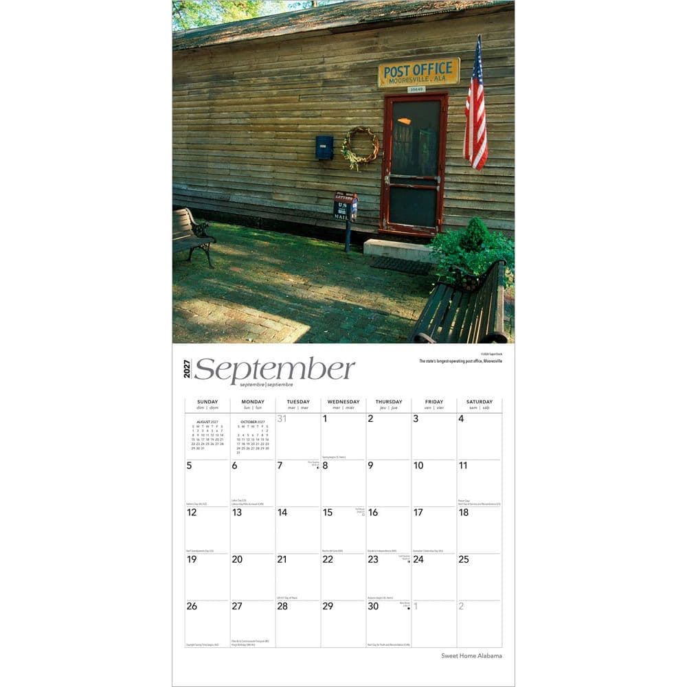 Sweet Home Alabama Places 2027 Wall Calendar Third Alternate Image